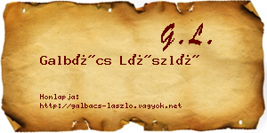 Galbács László névjegykártya