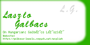 laszlo galbacs business card